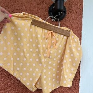 Weekend Soul Pajama Shorts Womens Size Extra Large Yellow Polka Dots